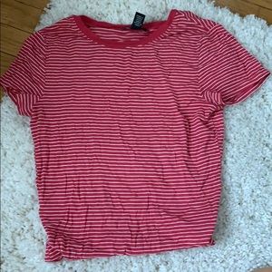 red and white striped tee